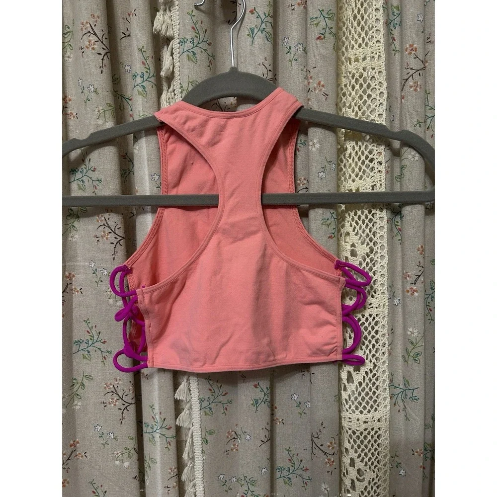 2/$28 Free People Pink Coral Strappy Side Cutout Tank Bralette XS/S NWT